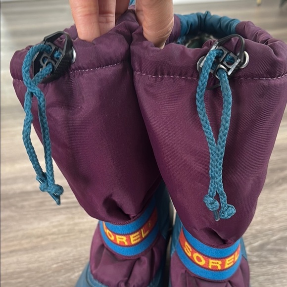Sorel Kids Teal & Purple Winter Boots 6 Canadian original Waterproof RETRO - Picture 6 of 8